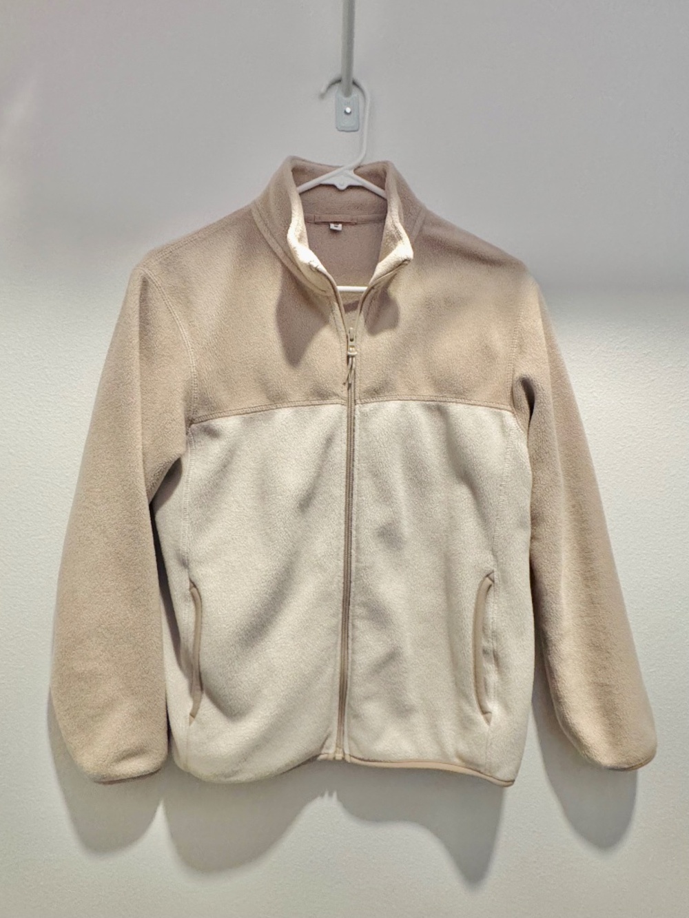 Uniqlo fleece full zip cloth block jacket